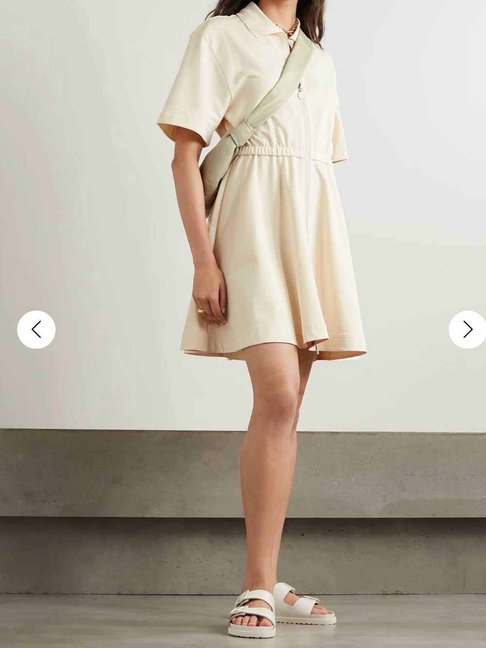 Moncler Pleated cotton-piqué mini shirt dress